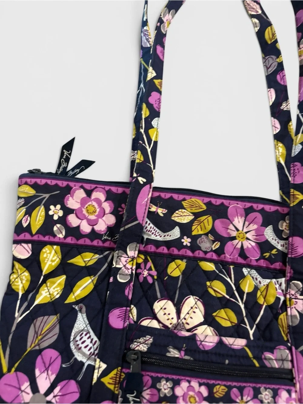 Retired Vera Bradley Floral Nightingale Shoulder Tote Bag